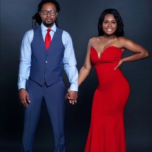 Red strapless sweetheart mermaid dress 💃🏽💃🏽